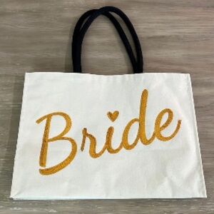 Bride White and Gold Tote Bag